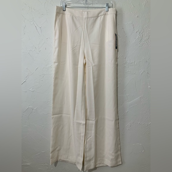 ModCloth Business Officewear High Waisted Wide-Leg Cream Trousers Pants Sz 14 - Picture 6 of 14